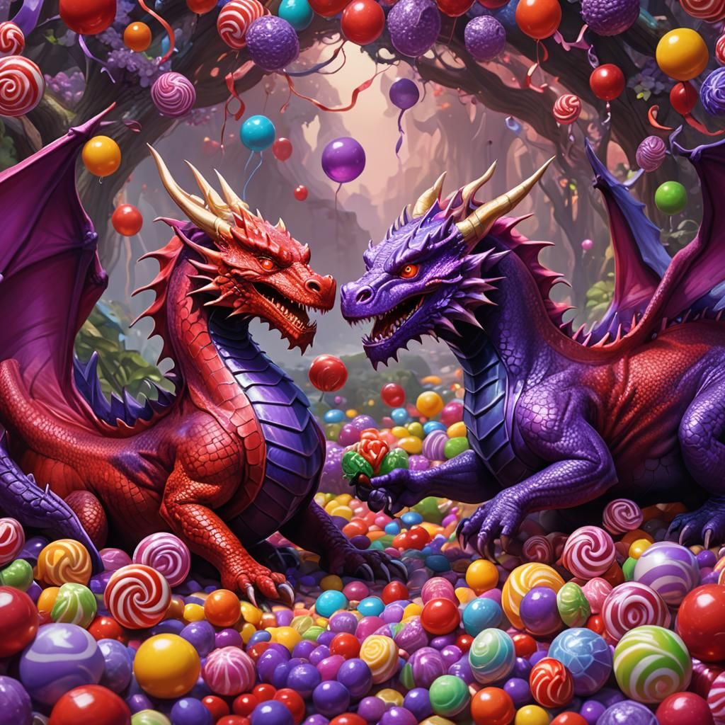 Candy dragons - AI Generated Artwork - NightCafe Creator