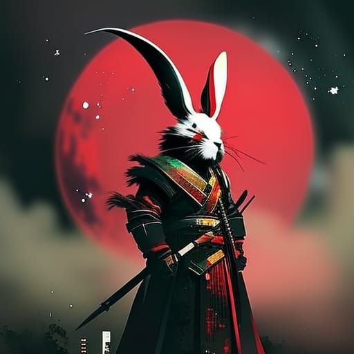 Veteran rabbit samurai - AI Generated Artwork - NightCafe Creator
