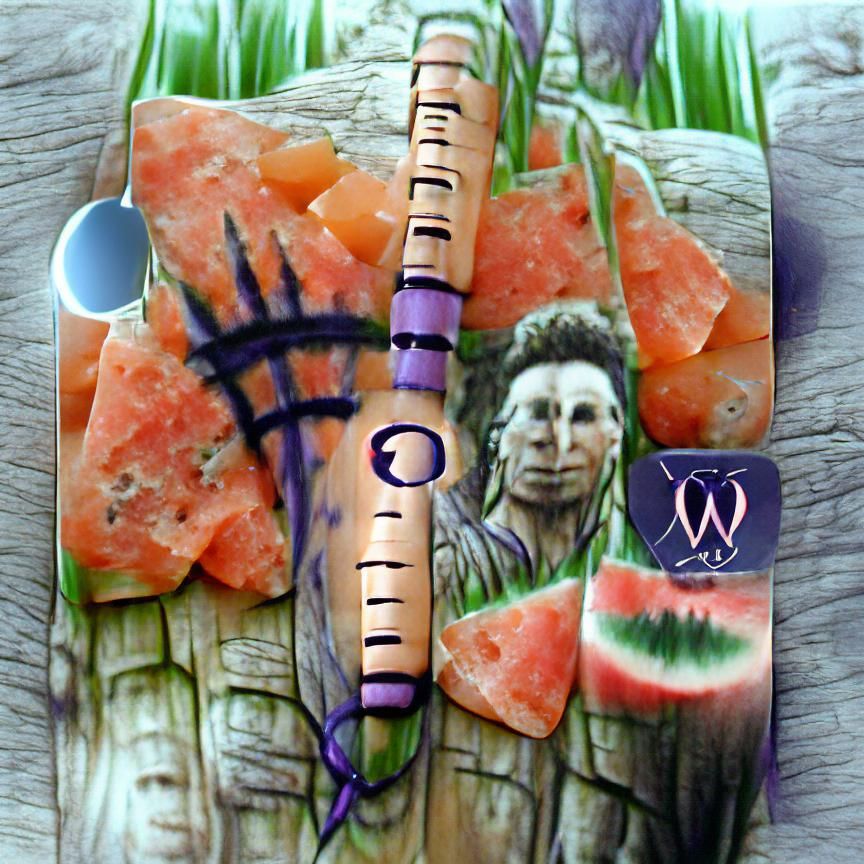 Ogham Watermelon (04) Cerulean Purple Lilac Orange