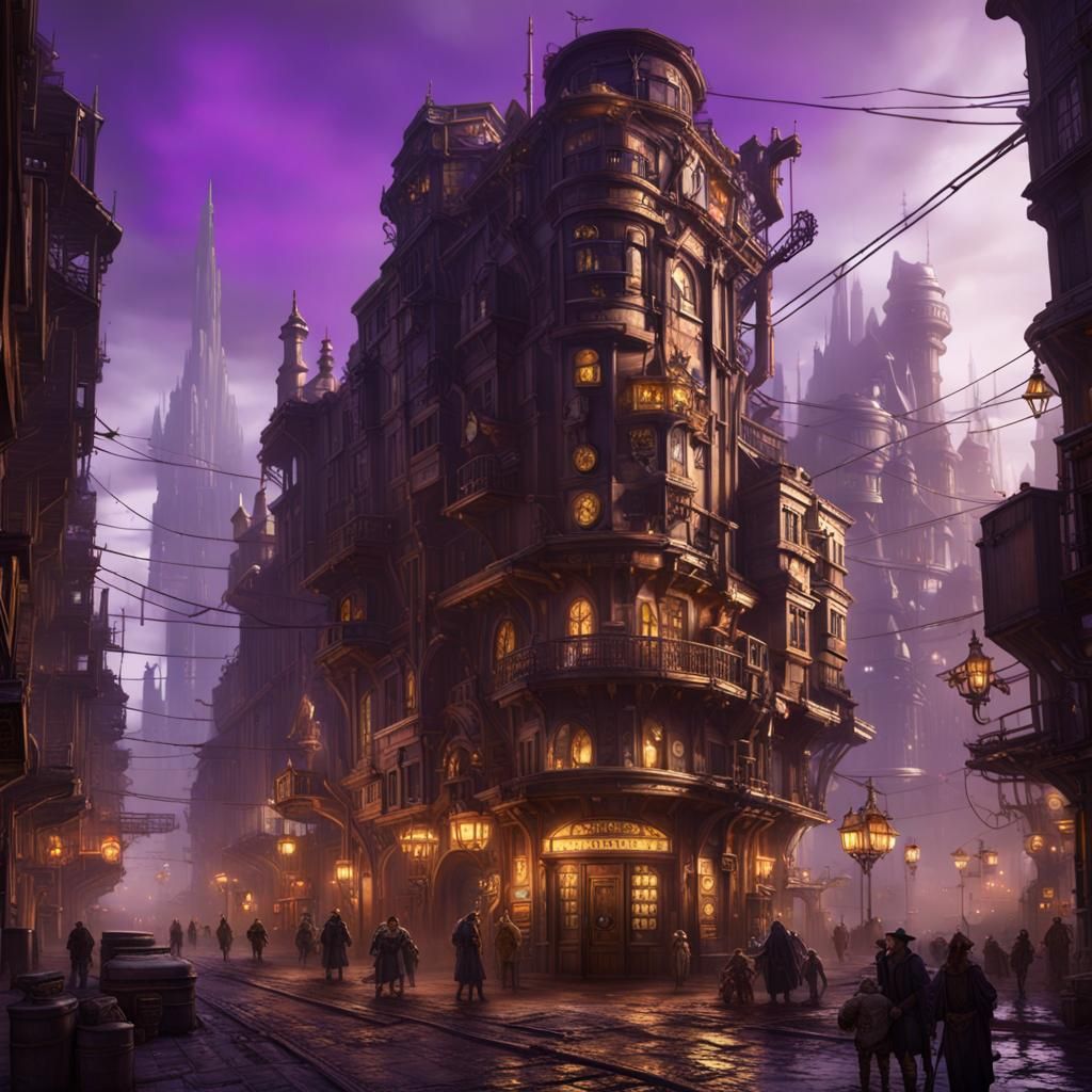 high industrial steampunk city     a masterpiece, 8k resolution, dark fantasy concept art, by Greg Rutkowski, dynamic li...