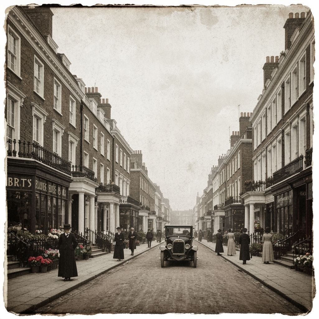1920s London Scene in Sepia Tone