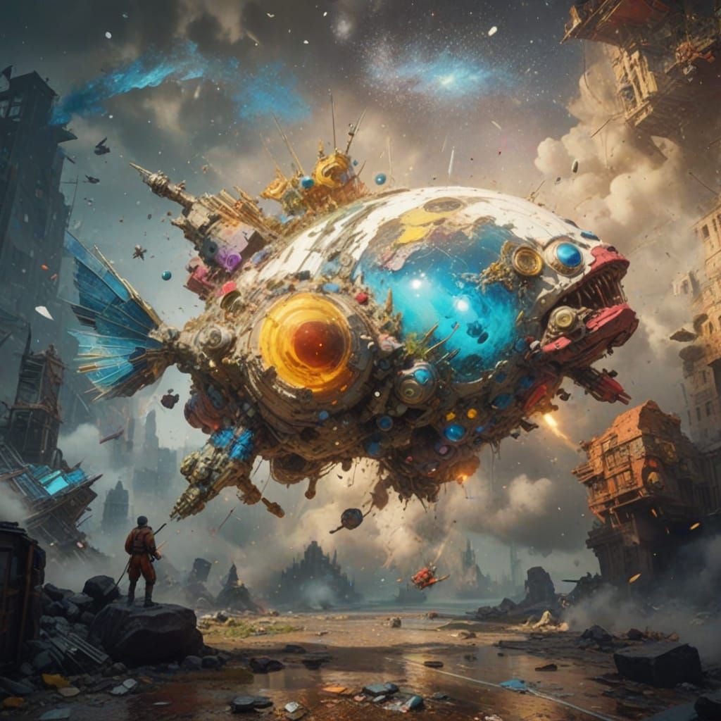 giant airfish: captured and turned into a devastating arial gun platform by the regime...