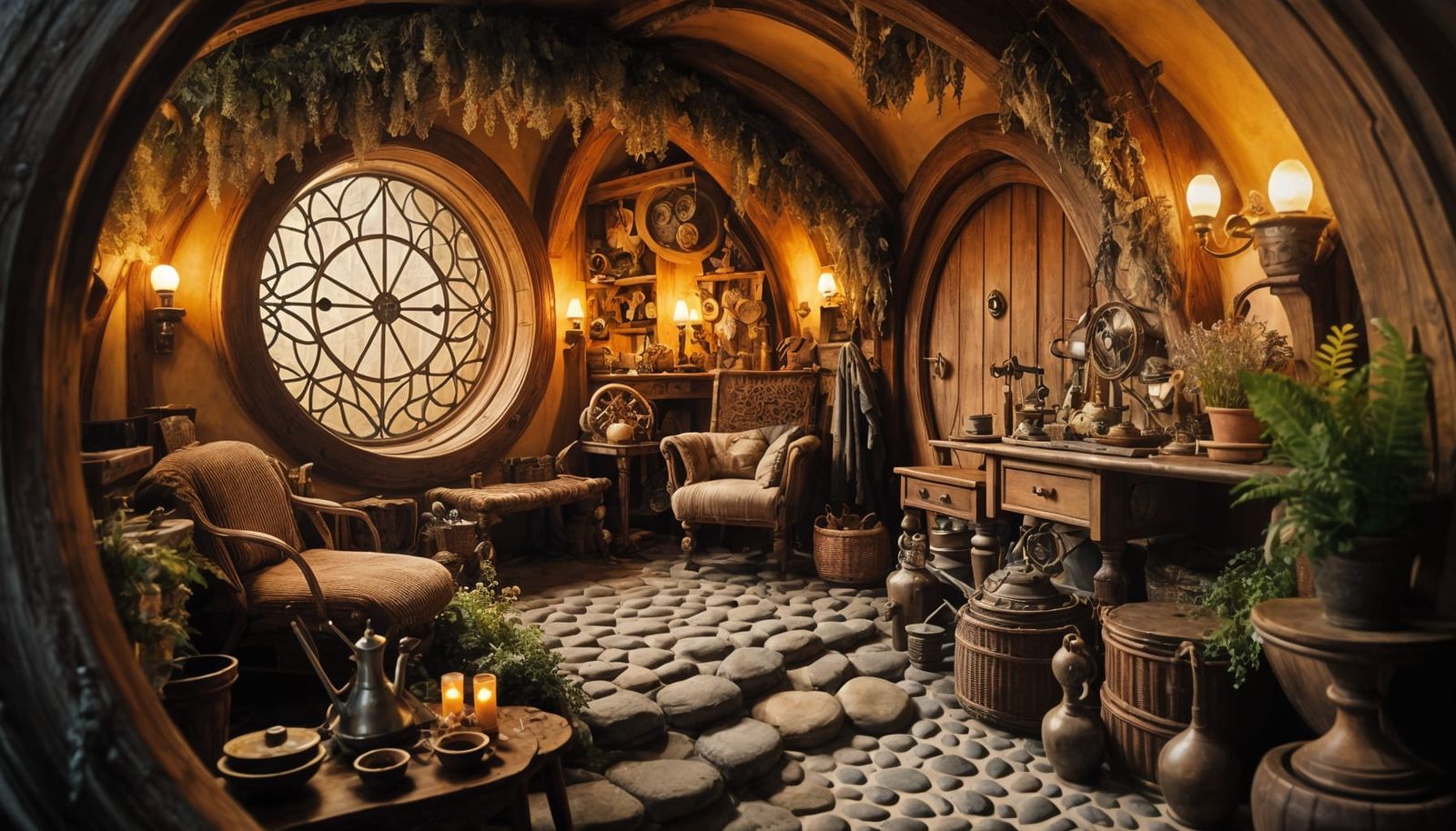 Cozy Hobbit House Interior