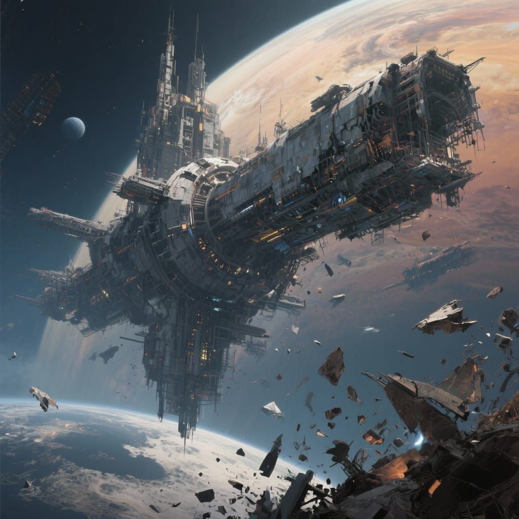 Abandoned Space Station  by @WarrioroftheAges