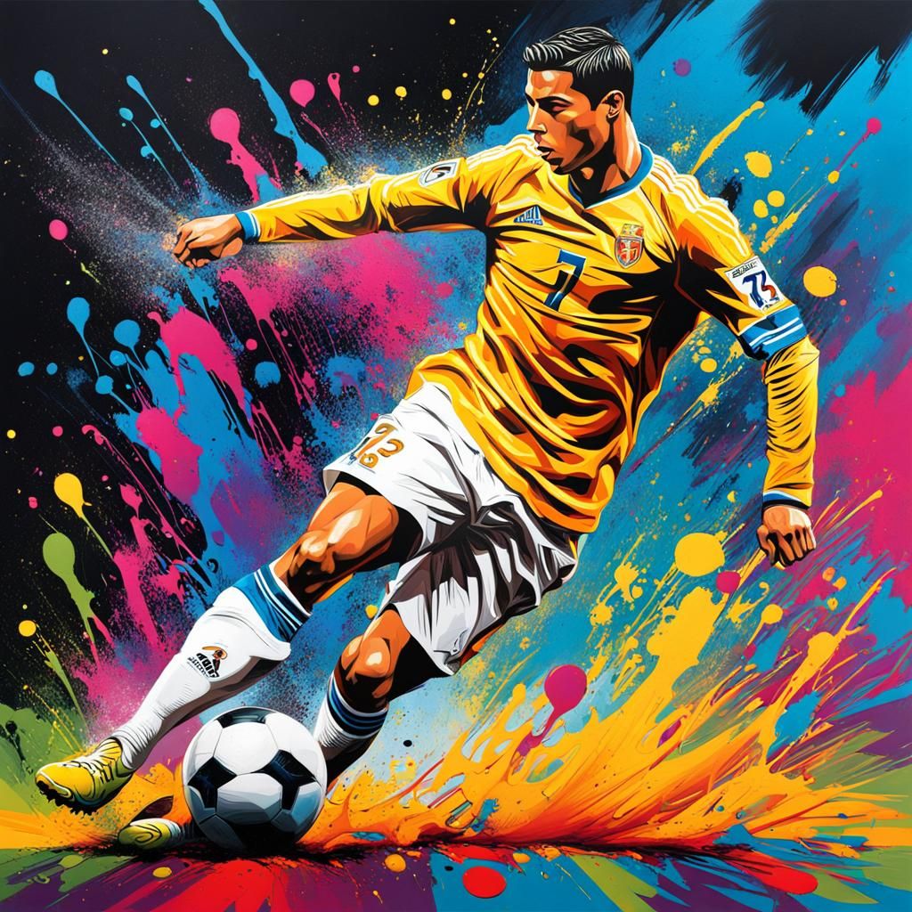 Cristano Ronaldo playing a football match