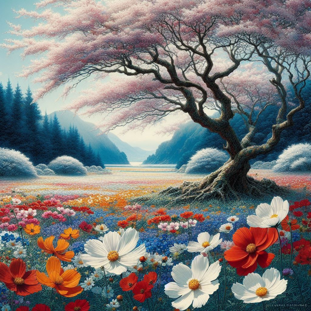 Japanese flower field