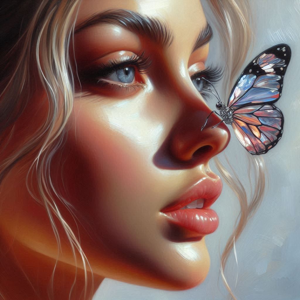 beauty with a butterfly