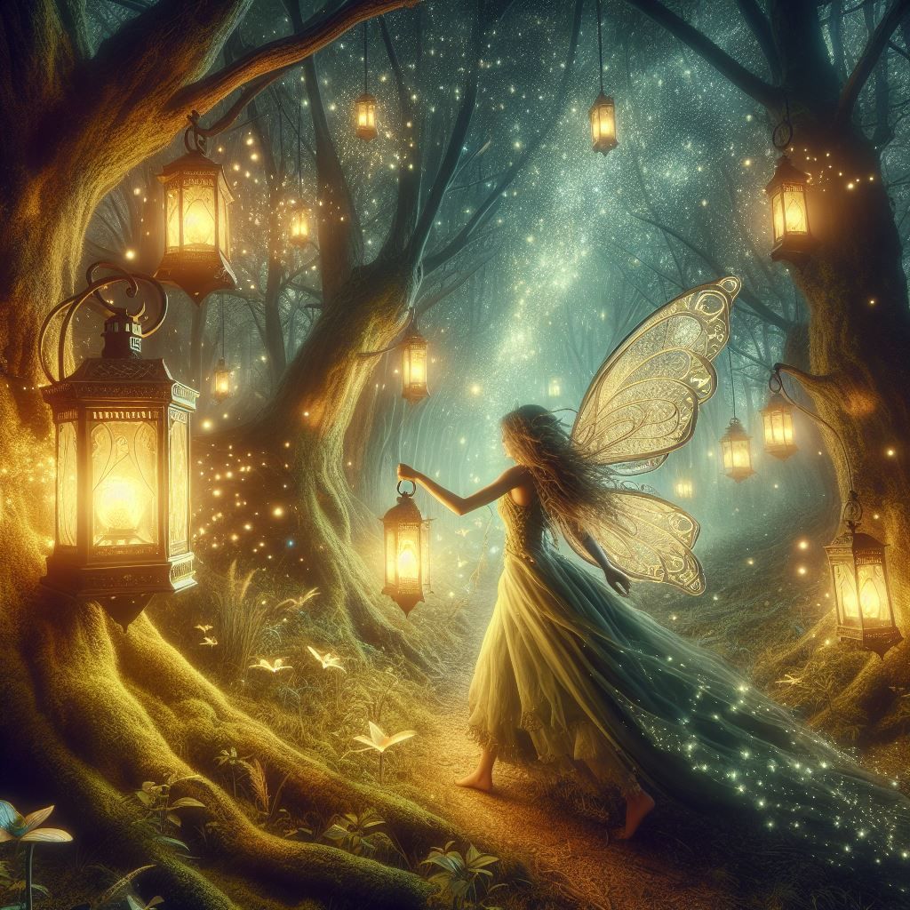 Fairy in enchanted forest