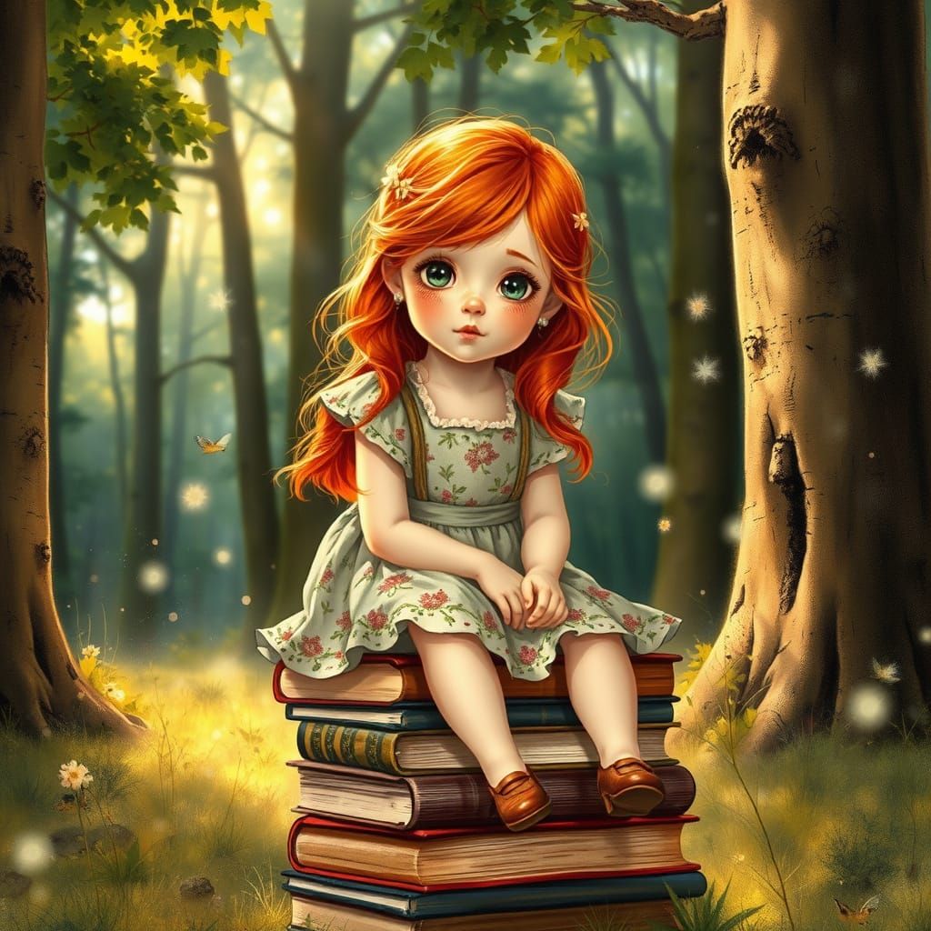 Girl in Enchanted Forest, Americana Style