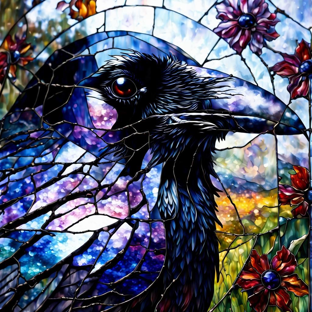 beautiful face of a raven