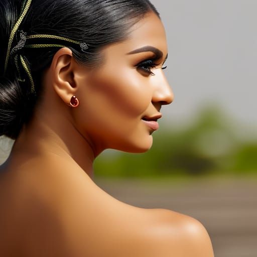 woman turning into a flower