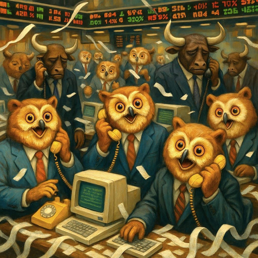 Minotaurs and Owl Bears trading the market