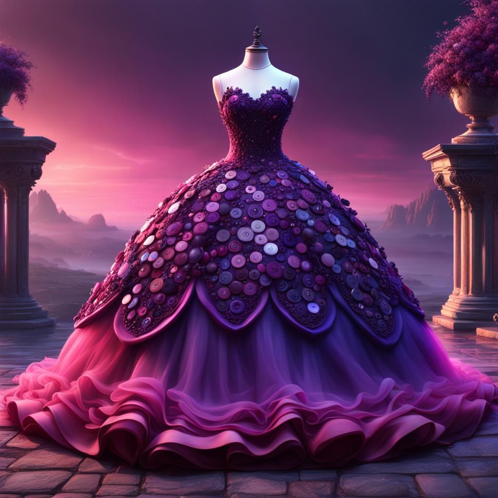 ball gown made of buttons  by @Dahut