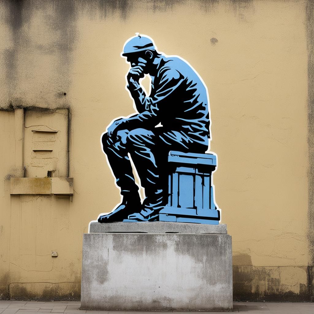 The thinker by Banksy