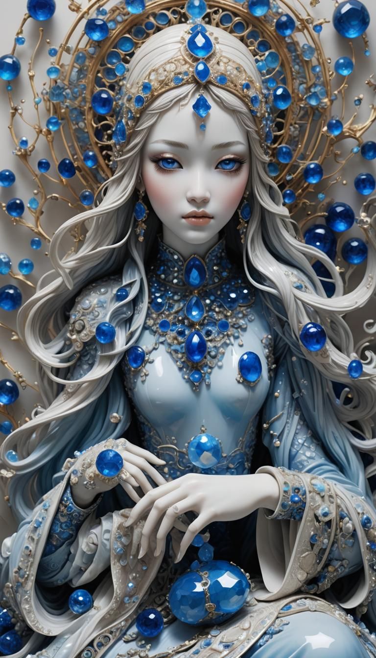 colorful sculpture made entirely of Blue [Gems | Blue Crysta...