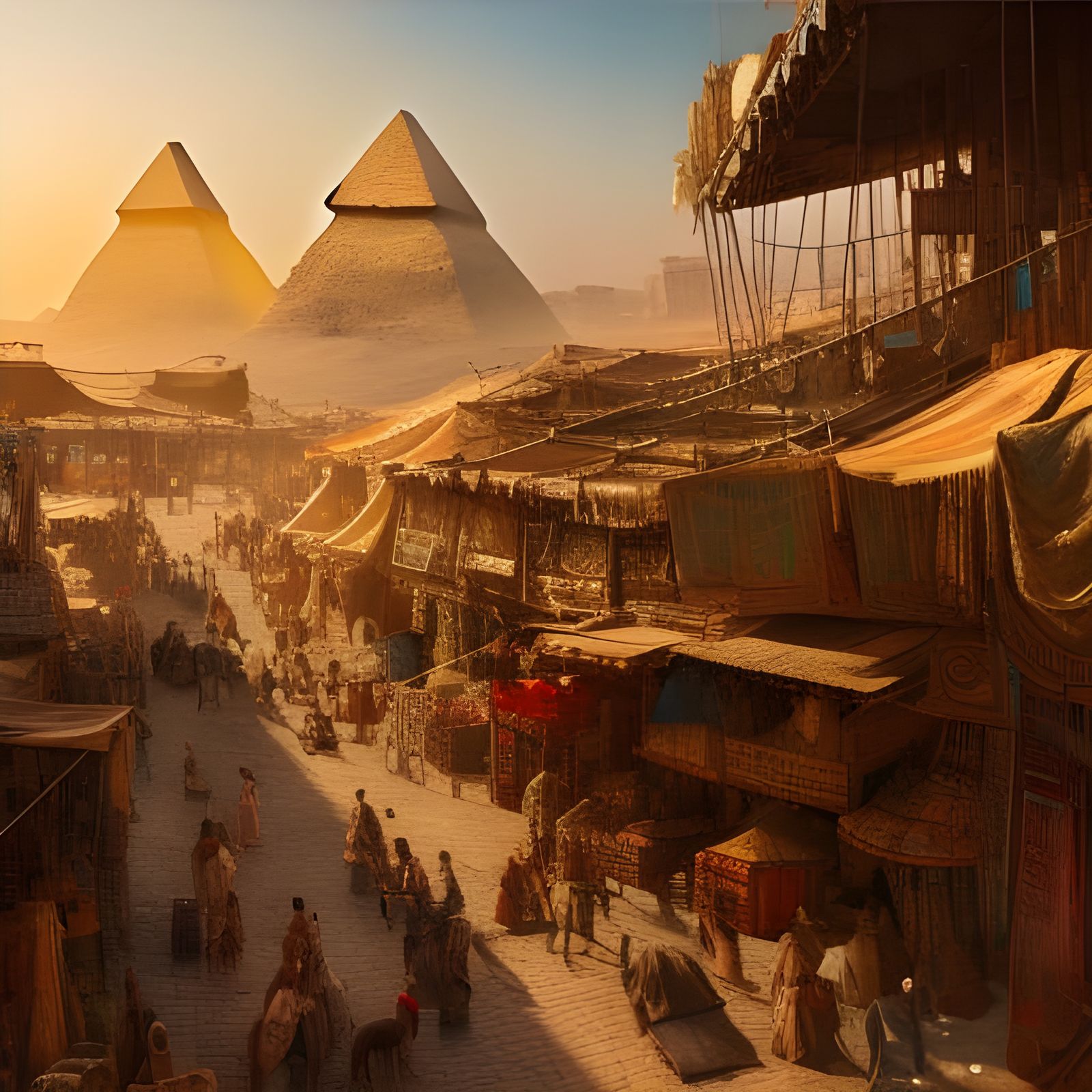 Riding the Magic Carpet above an ancient Egypt Suq  by @Randomizer
