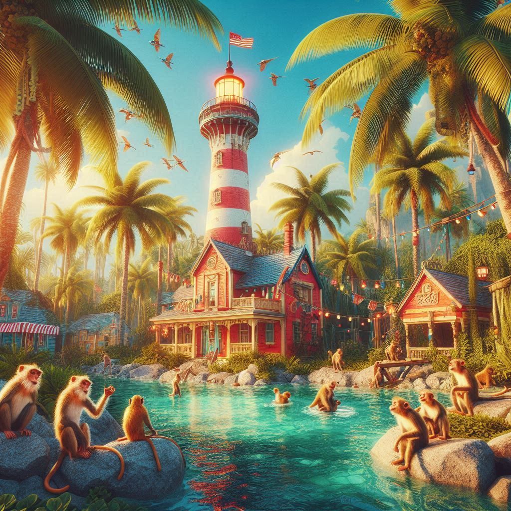 The lighthouse on Monkey Island, Homosassa River, Florida.