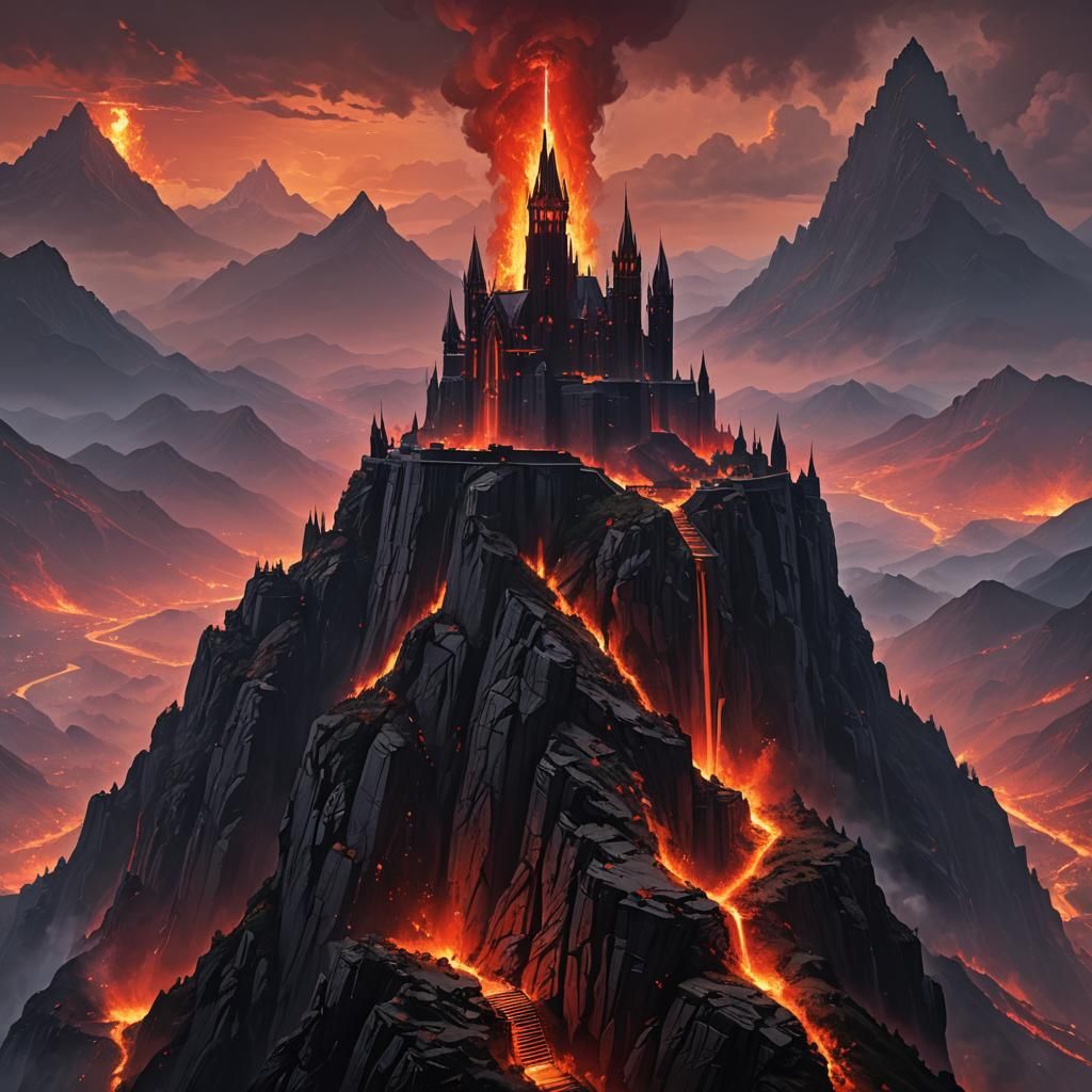 Sith castle standing high atop a fiery mountain - AI Generated Artwork ...