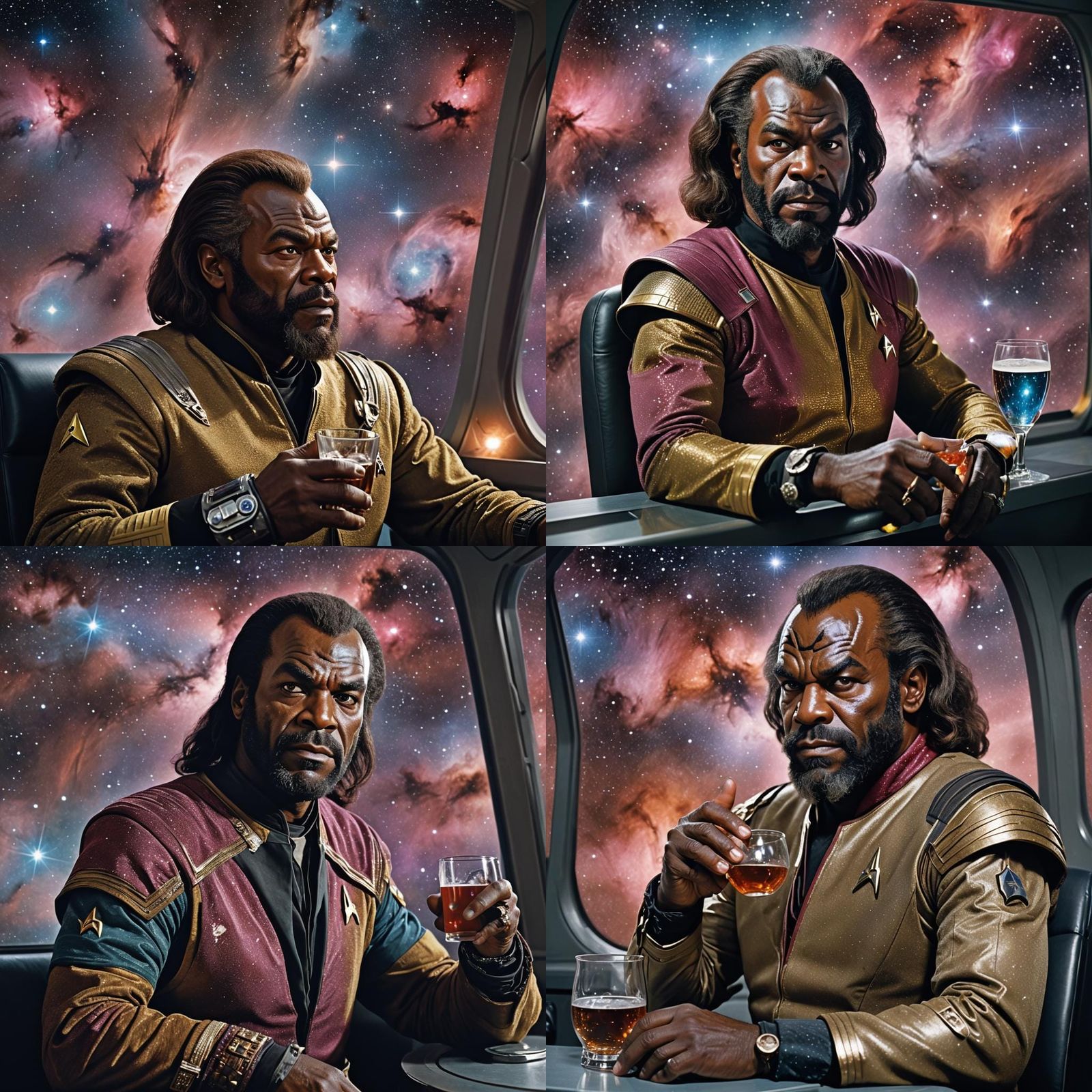 star trek's next generation Lt. in 10 forward with a drink i...