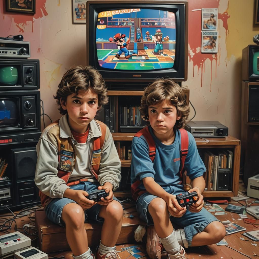 playing games, in the 1980's with my sibling   by @niles cc lover