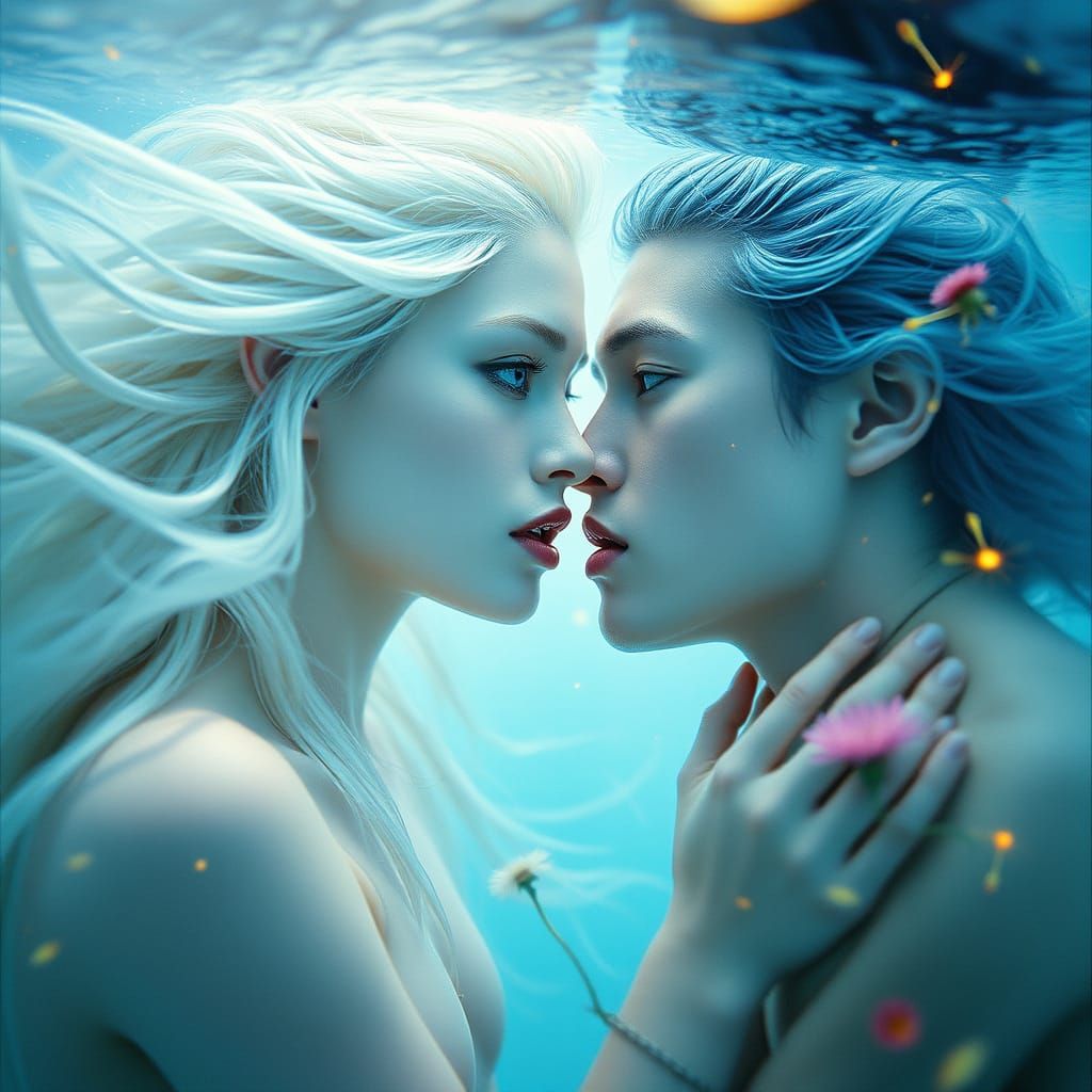 Surrealist Mermaid Meets Enchanted Elf in Dreamy Underwater ...