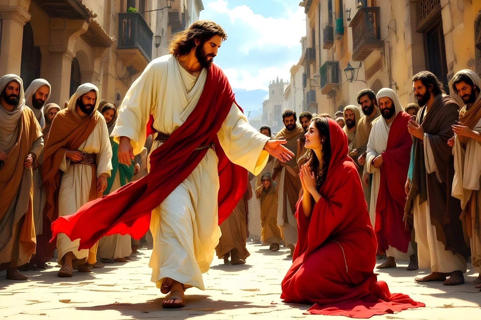 Jesus Heals The Woman With The Issue of Blood  by @Gary Murakami