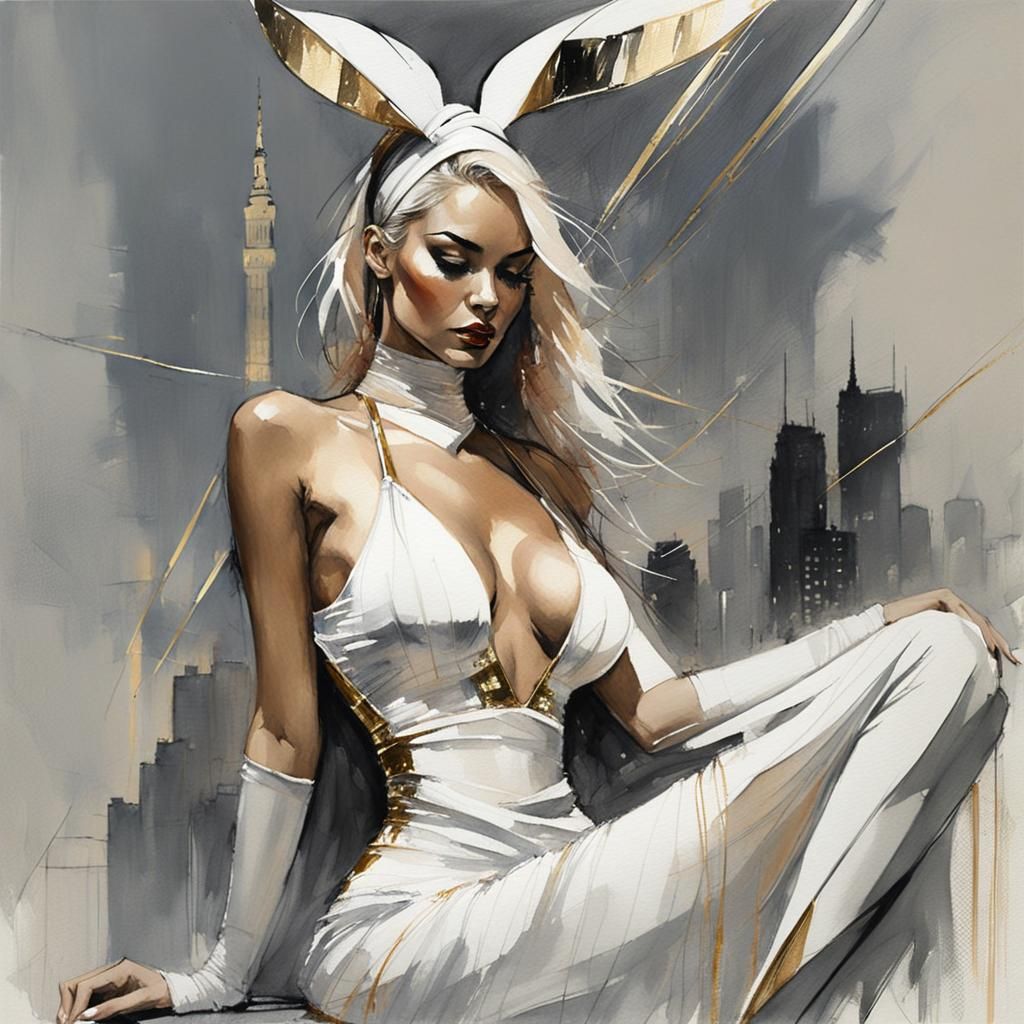 10 Pictures (1/10): High-fashion woman. Abstract fine-point ...