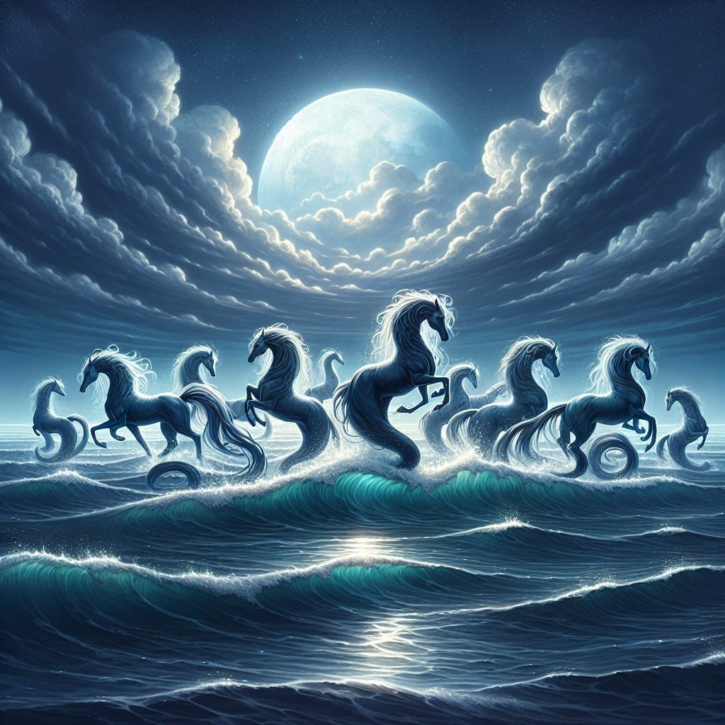 Kelpie cryptids - AI Generated Artwork - NightCafe Creator