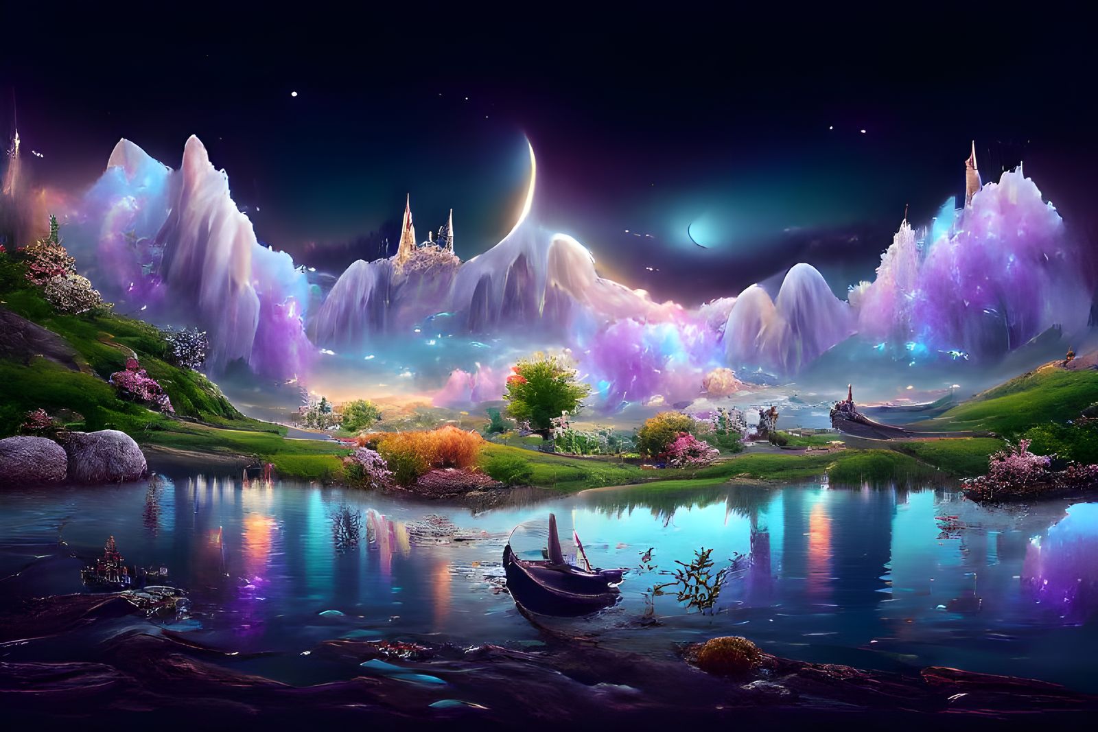 Cosmic Mountains 🏔 - AI Generated Artwork - NightCafe Creator