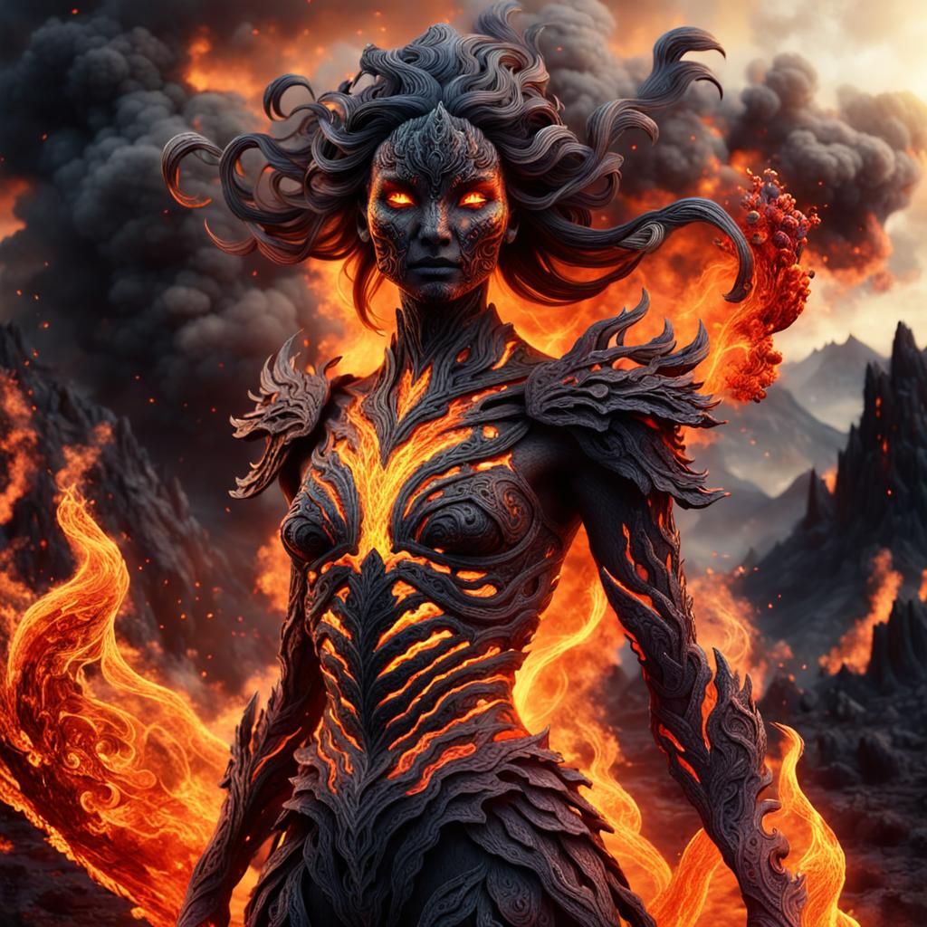 Fire elemental  by @HecateWayne
