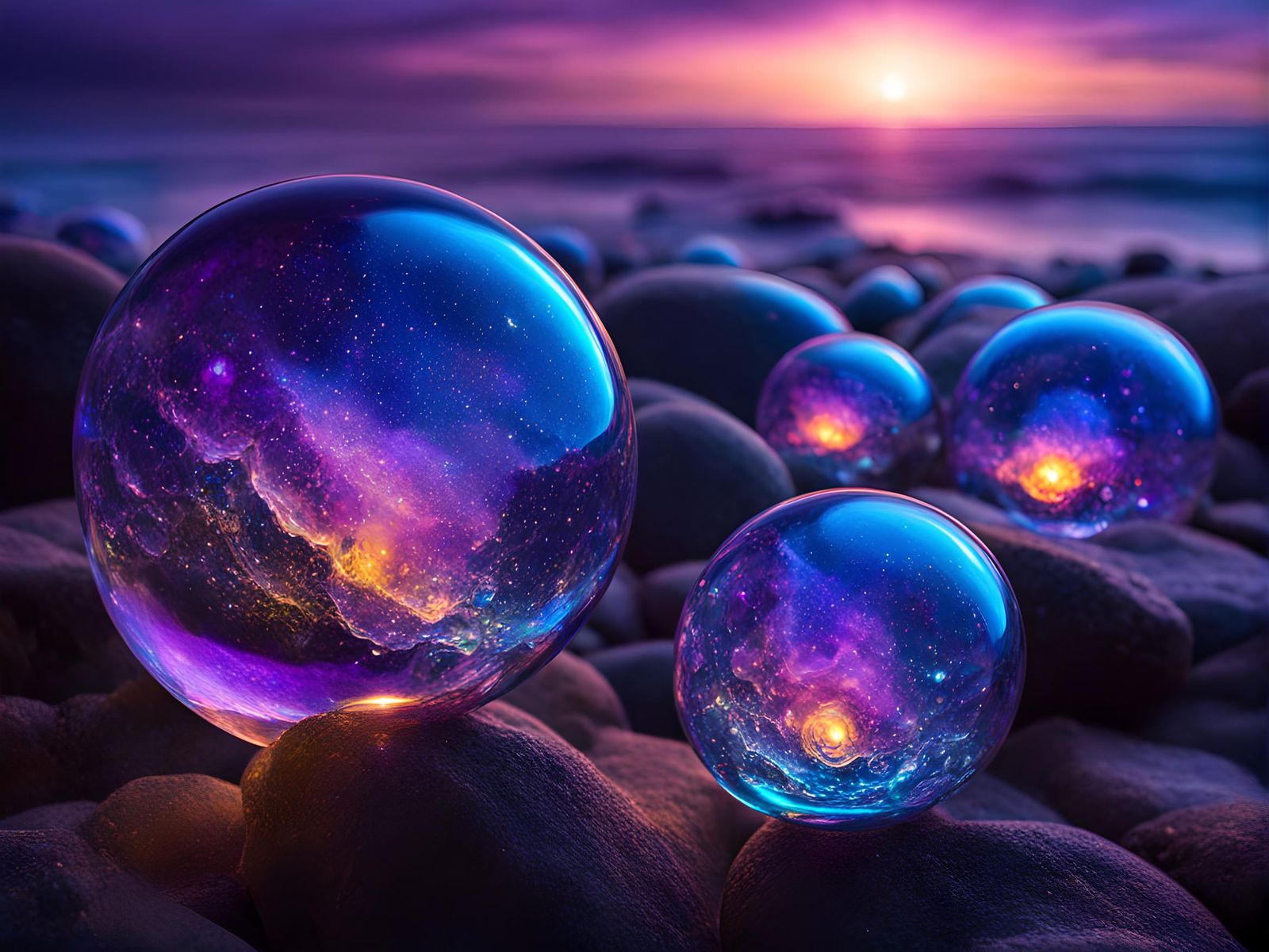 Bioluminescent glass bubbles