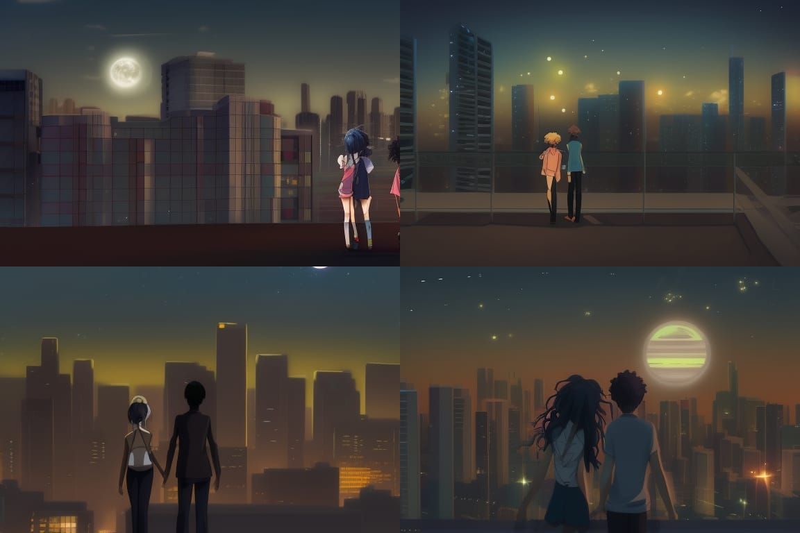 Anime couple love - AI Generated Artwork - NightCafe Creator