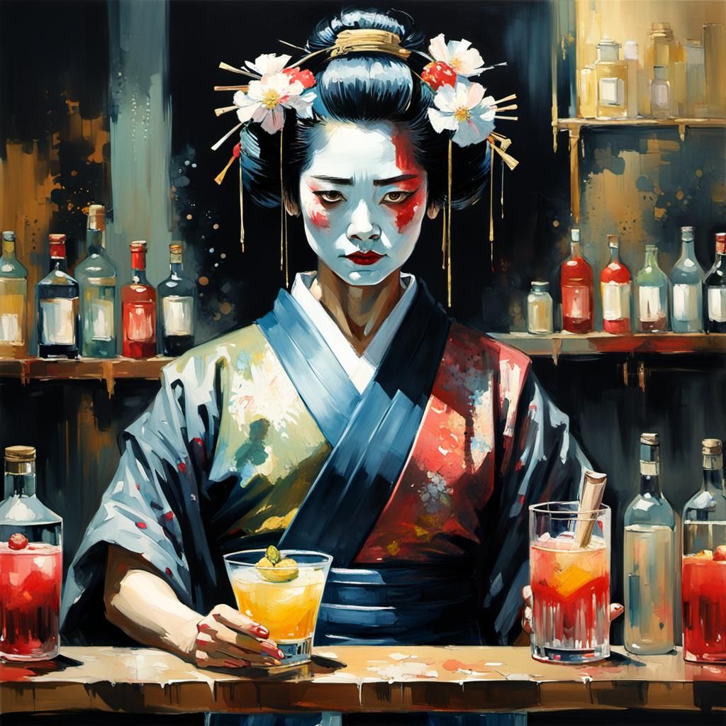 Android Geisha Bartender   by @MoonWolf