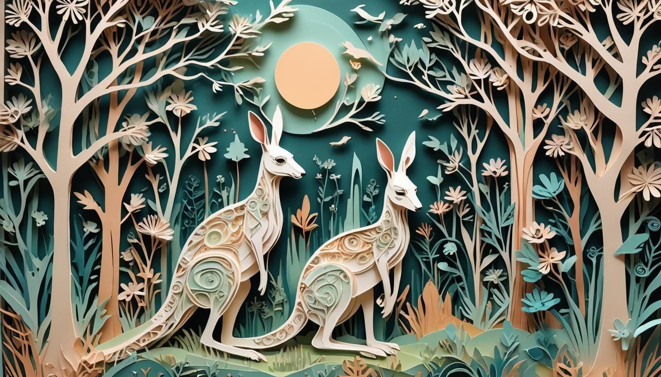 Cut-out 3D paper art deco style1