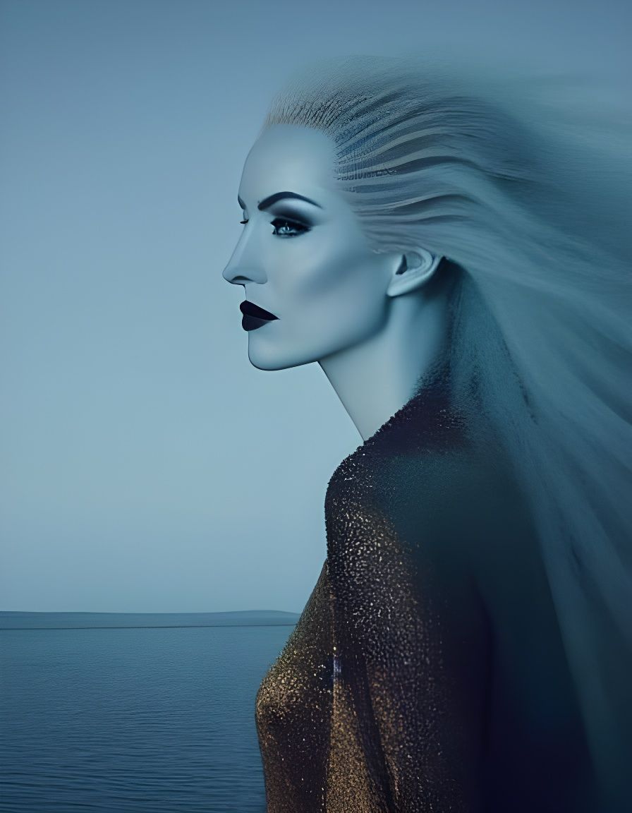 Mysterious Figures: Desert Night vs. Ocean Day Contrast