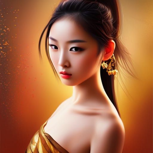 Extraordinary beautiful asian girl in classical outfit, soft...