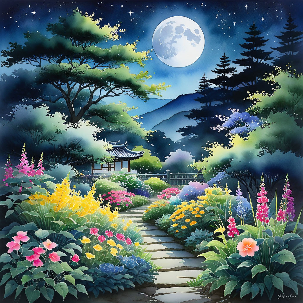 Flowers and moonlight