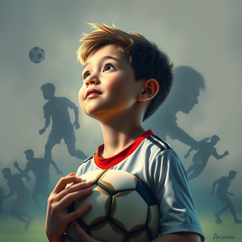 A boy dreaming to be a big soccer style in his shadows   by @Wesly 