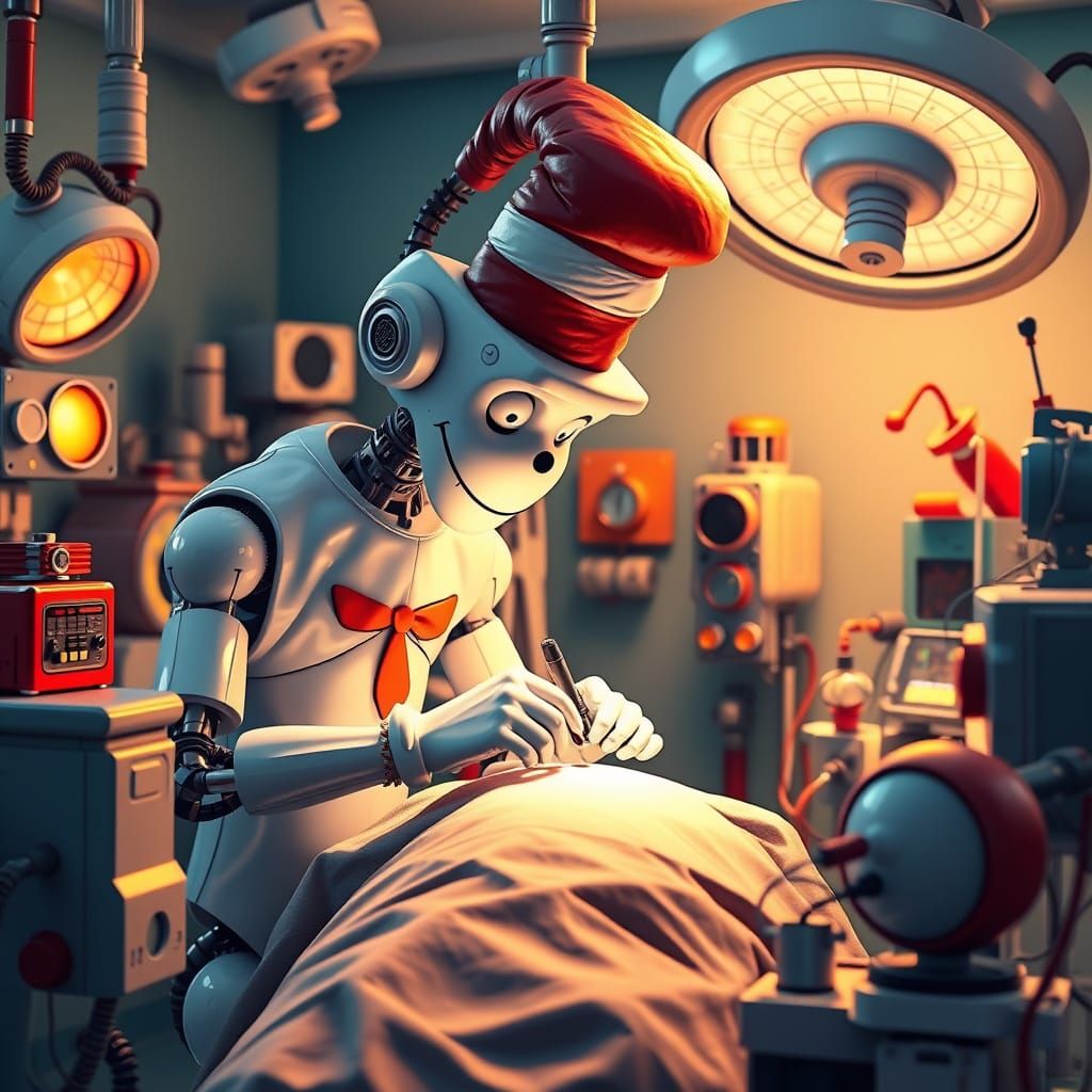 Whimsical Dr. Seuss-Inspired Robot Performs Surger... - AI Art