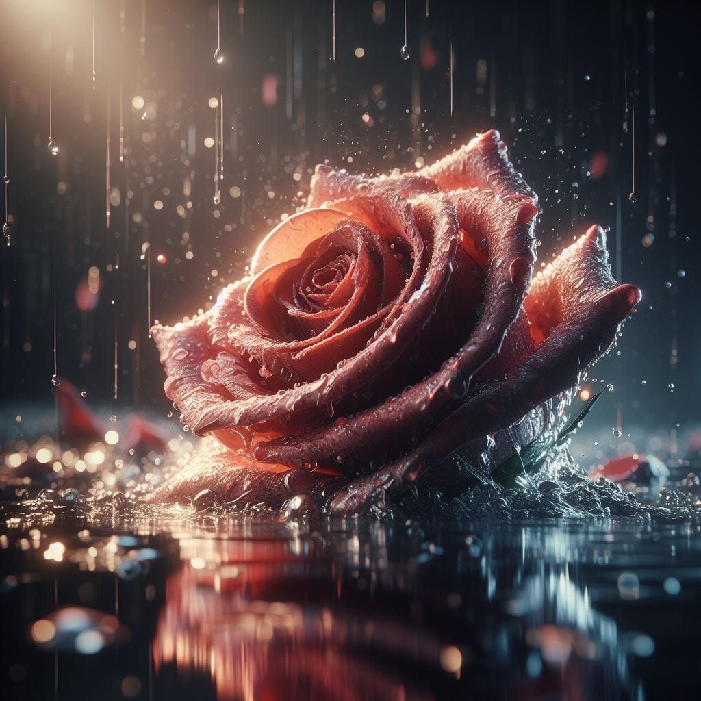 Rose in the Rain