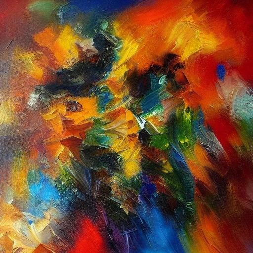 Ballet Dancers Expressing Love in Impasto Comic Style