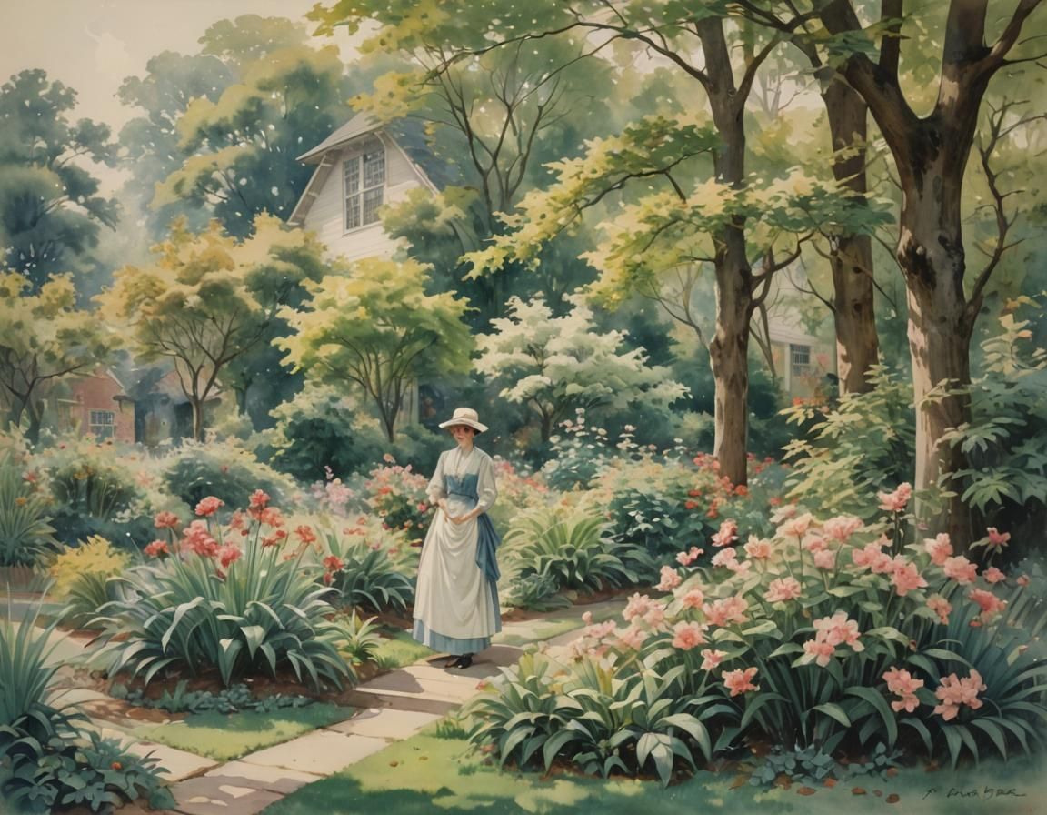 watercolor and ink by Abbott Fuller Graves