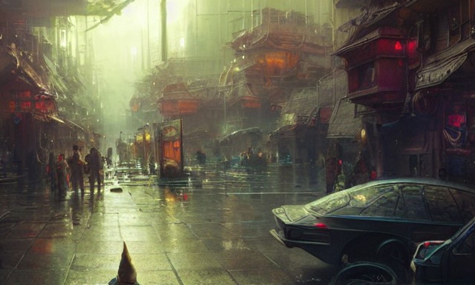 Aetherpunk City Street - AI Generated Artwork - NightCafe Creator