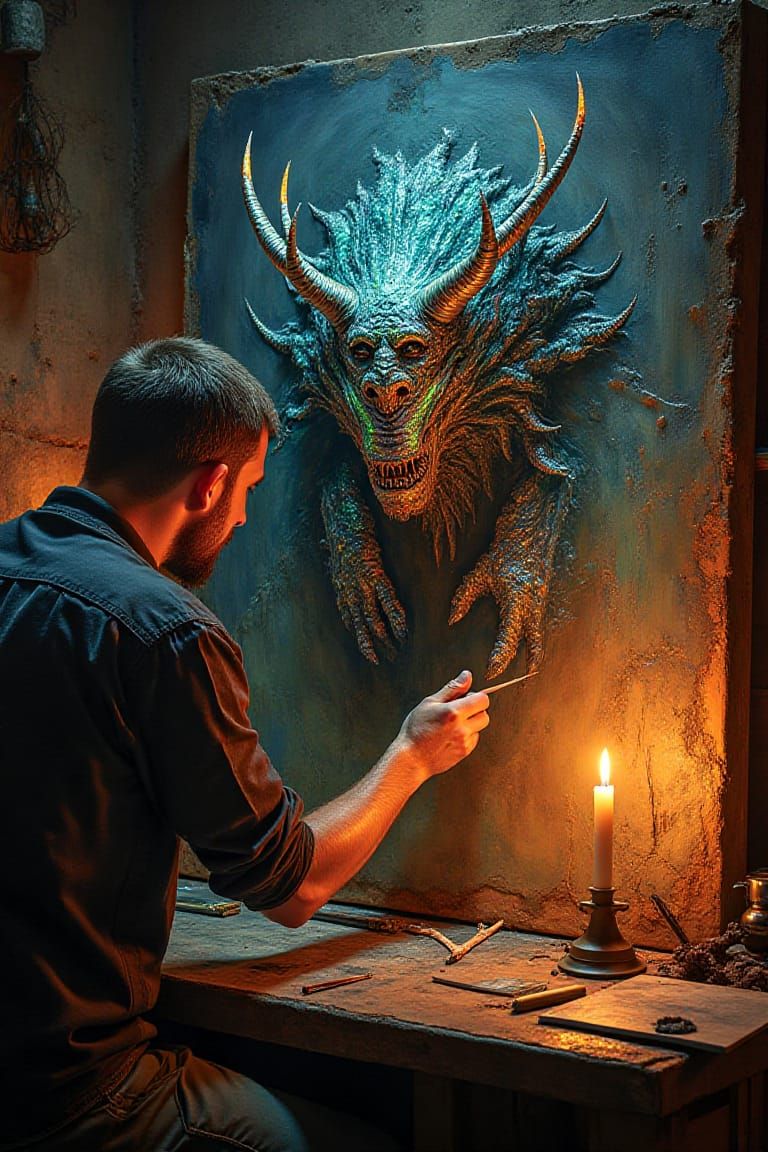 the fantasy artist plunges into the world of his imagination