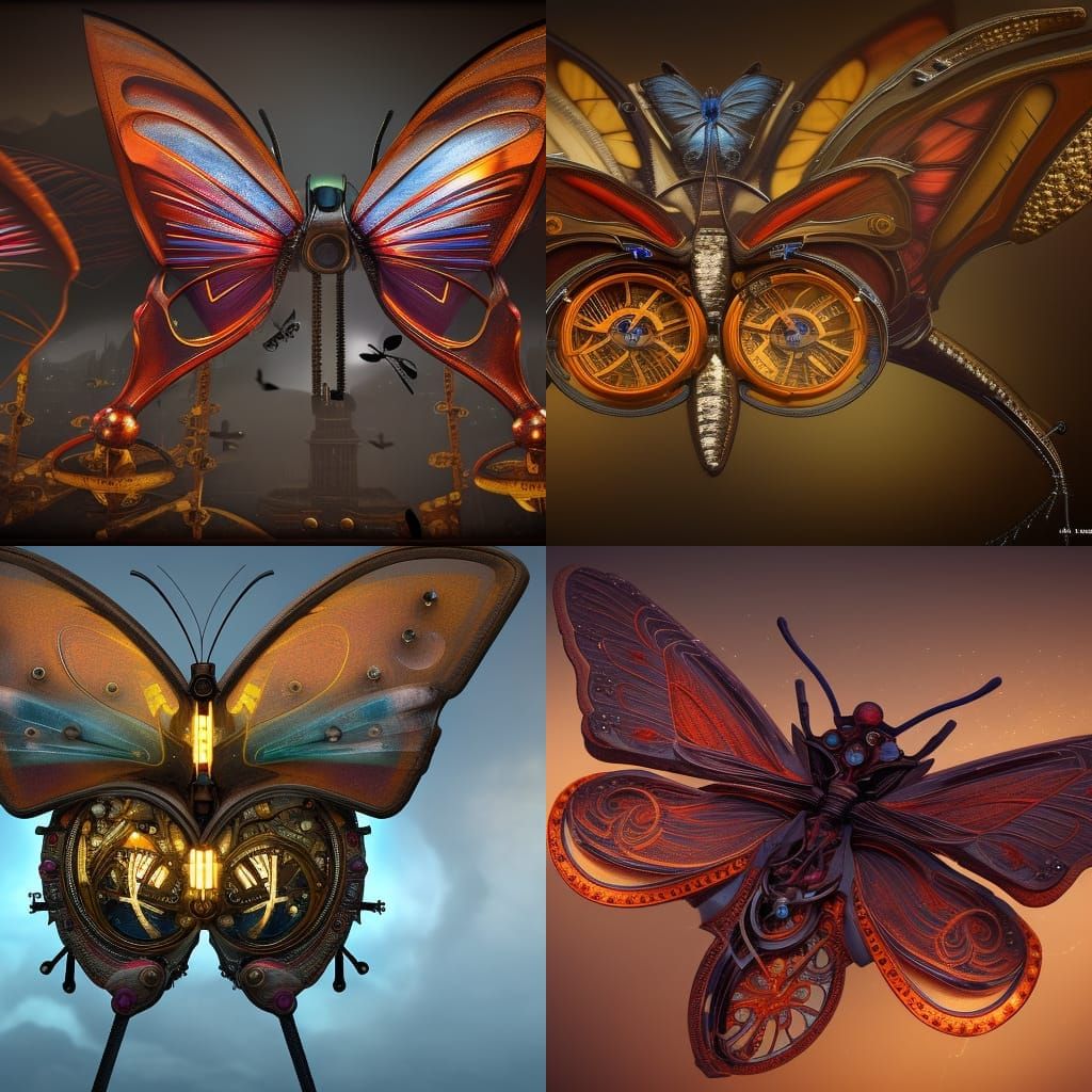 mechanical butterfly, clockwork mechanism