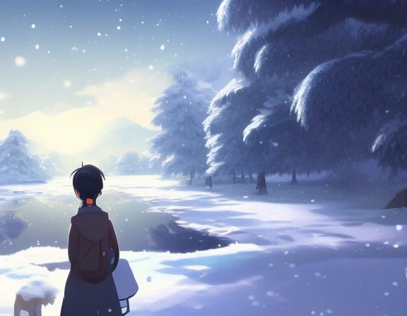 winter tundra Anime Key Visual, by Makoto Shinkai, Deep Colo...