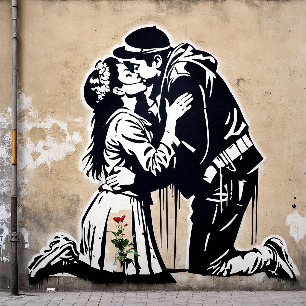 The kiss (Banksy edition)