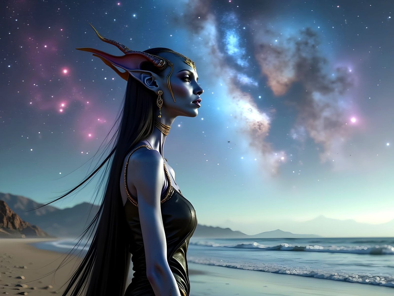 Alien Portrait <lora:Regal Alien Woman:1.0>