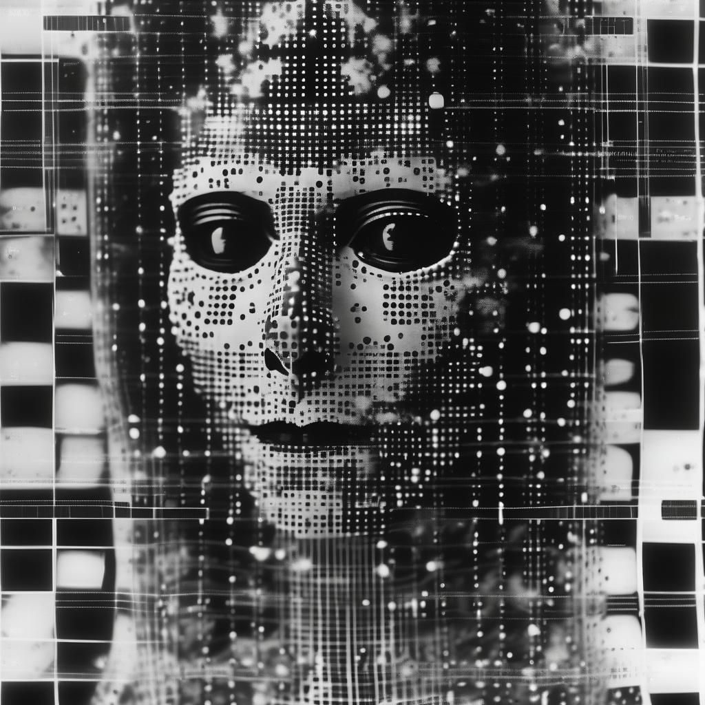 Surreal Digital Decay: Cosmic Dot Matrix Photography