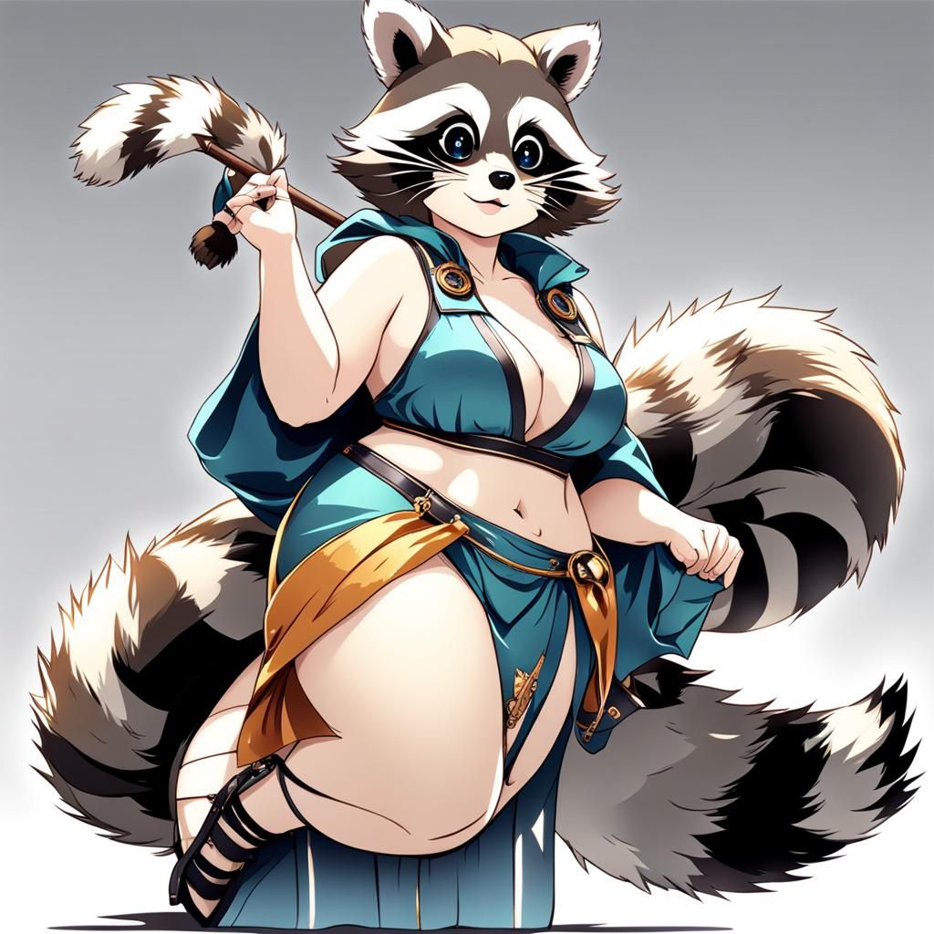 Half raccoon woman